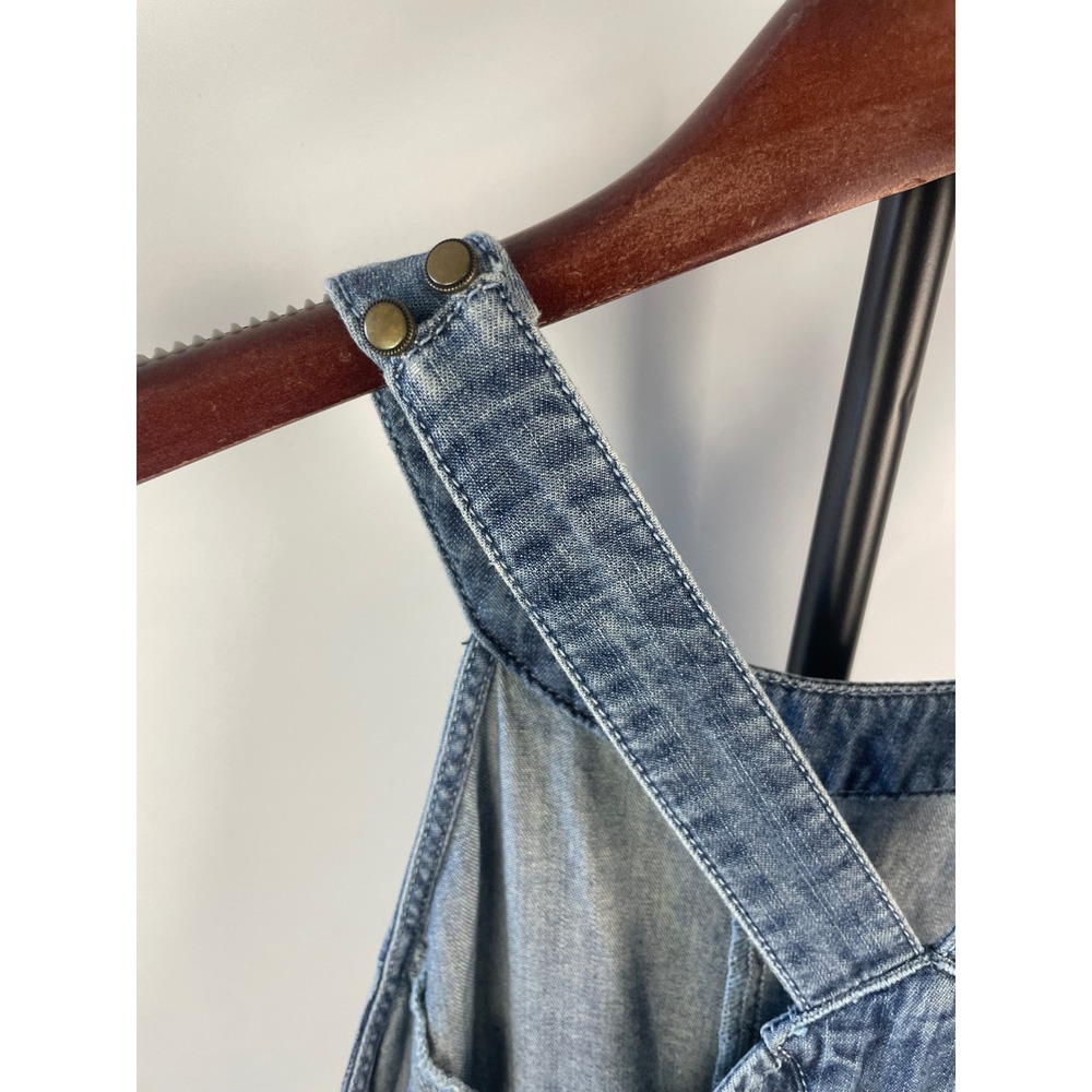 Pilcro Chambray Femme Denim Halter Wide Leg Jumpsuit Retro Blue Women Size 8 - Picture 9 of 16